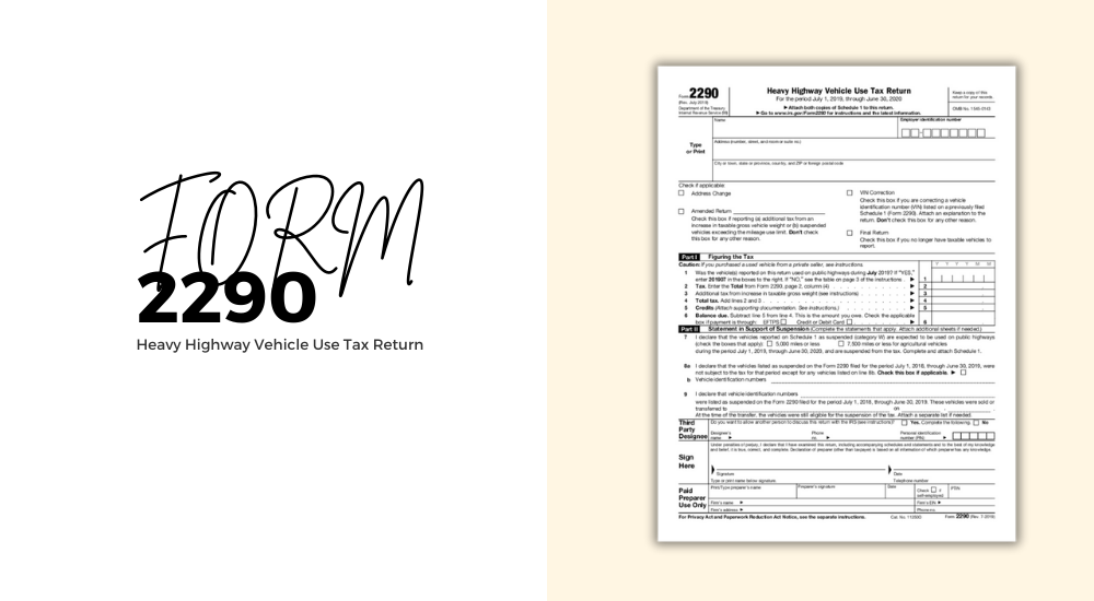 Form 2290 ⮚ Printable IRS 2290 Tax Form For 2023 In PDF & Online ...